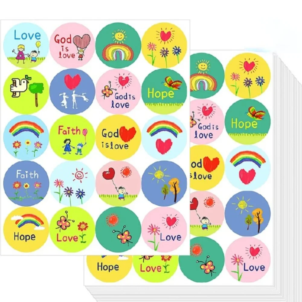 60 Kid-Drawn Christan Faith Stickers 1.2